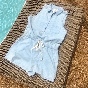 Lou & Grey Textured Chambray Sleeveless Romper